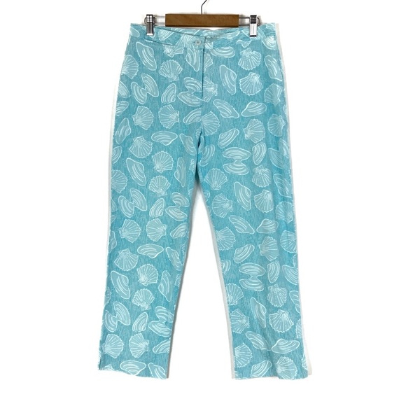 Lilly Pulitzer Pants - Lilly Pulitzer | Vintage Blue Shell Print Cropped Pants 6